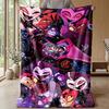 Hazbin Song Dance Hotel Printed Flannel Blanket Cozy Skin-Friendly Warm Throw for Couch Bed Indoor Daily Use