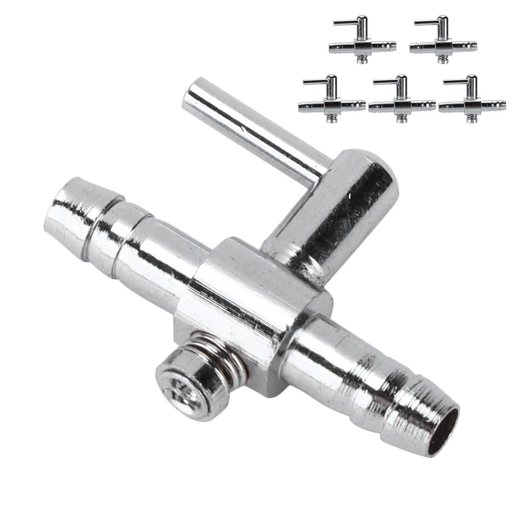 5 Pcs Aquarium Air Valve One Way Stainless Steel Flow Control Lever Valve for Fish Tanks