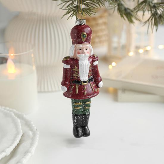 Nutcracker Puppet Pendant Christmas Decoration Soldier Wooden Hanging Ornaments Xmas Tree Figure Toy Fireplace Entrance Decor
