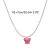 Acrylic Butterfly Beaded Necklaces Butterfly Pendant Choker Beads Chokers Party Accessories Gift for Women Girlfriends