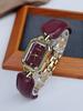 Retro Red Square Watch, Vintage And Sophisticated, Simple And Elegant Quartz Watch For Women, A Trendy Timepiece For Ladies.