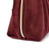 Francfranc Velvet Pleated with Compact Cosmetic Storage Pouch, Small, Wine, Pocket,