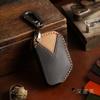 Leather Car Key Cover Keychain Holder Case Protector for Jeep Wrangler JL JLU Folding Flip Remote Shell Bag Set Accessories