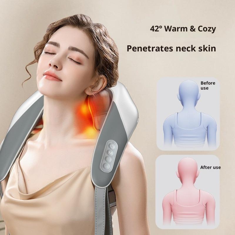 3D Kneading Neck & Shoulder Massager with Heat - Shiatsu Electric Pillow for Full Back