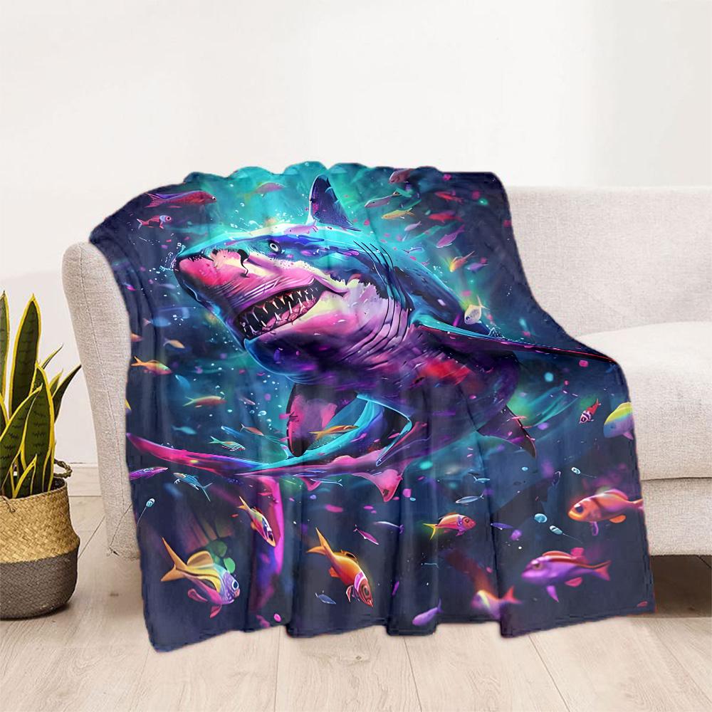 Ocean Animal Flannel Blanket - Soft and Comfortable, Suitable for Sofas, Beds, Offices, Travel, All Seasons, and A Great Gift for The Holidays.