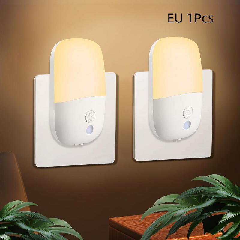 Safe LED Night Light for Kids Sleep Dusk to Dawn Sensor Mountable US EU Plug for Nursery Hallway Bathroom
