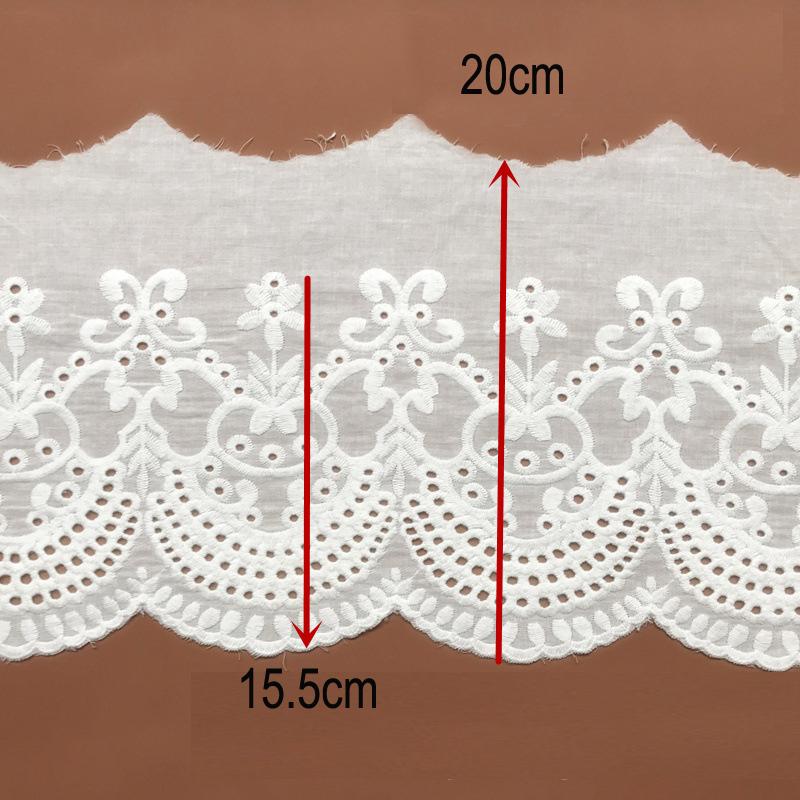 

Супер качество, 1 метр/лот, ширина 20 см, изысканная хлопковая кружевная юбка ручной работы с вышивкой, подол дивана, домашняя кружевная бейка, аксессуары белый