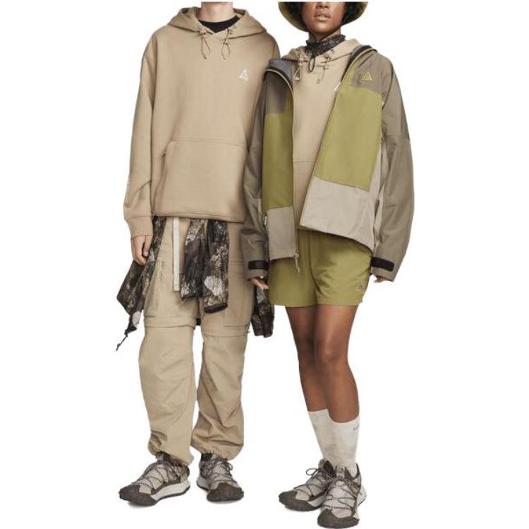 Nike Solid Color Loose Fit Hooded Long Sleeve Sweatshirt Unisex Sweatshirt Khaki DZ3392-247