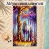 Unicorn Theme Soft Beach Towel Personalized Custom Name Text Towel Portable for Beach Pool Travel