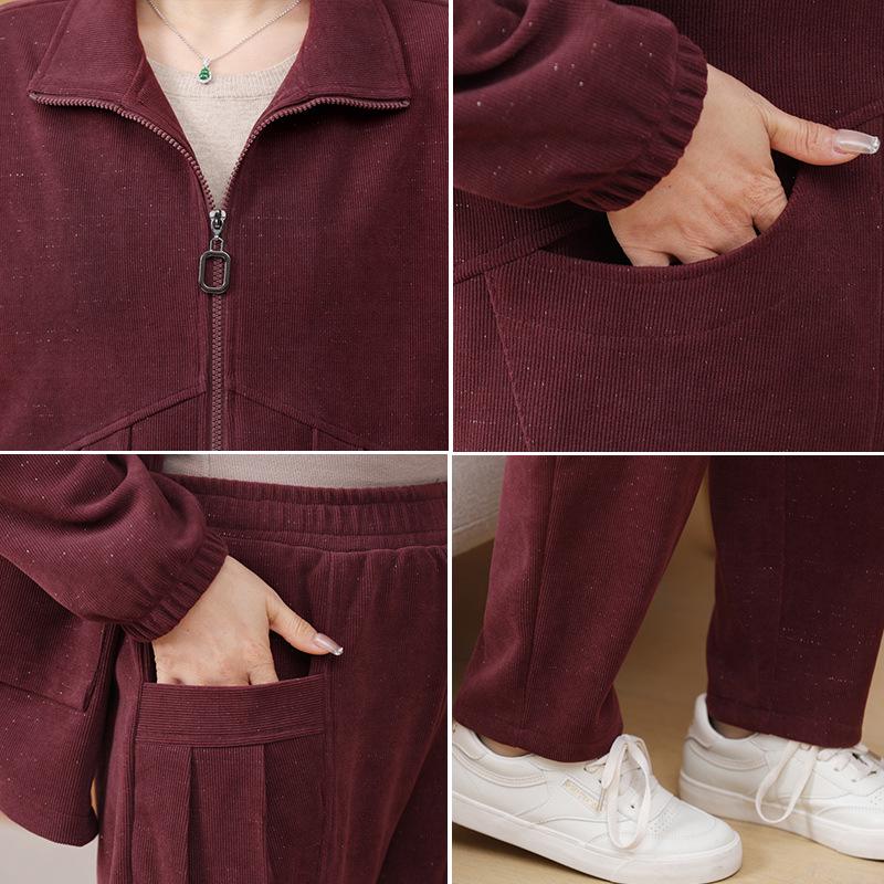 Trening elegant de primăvară: Set din două piese 2025 pentru femei de vârstă mijlocie - Jachetă casual și pantaloni pentru primăvară și toamnă