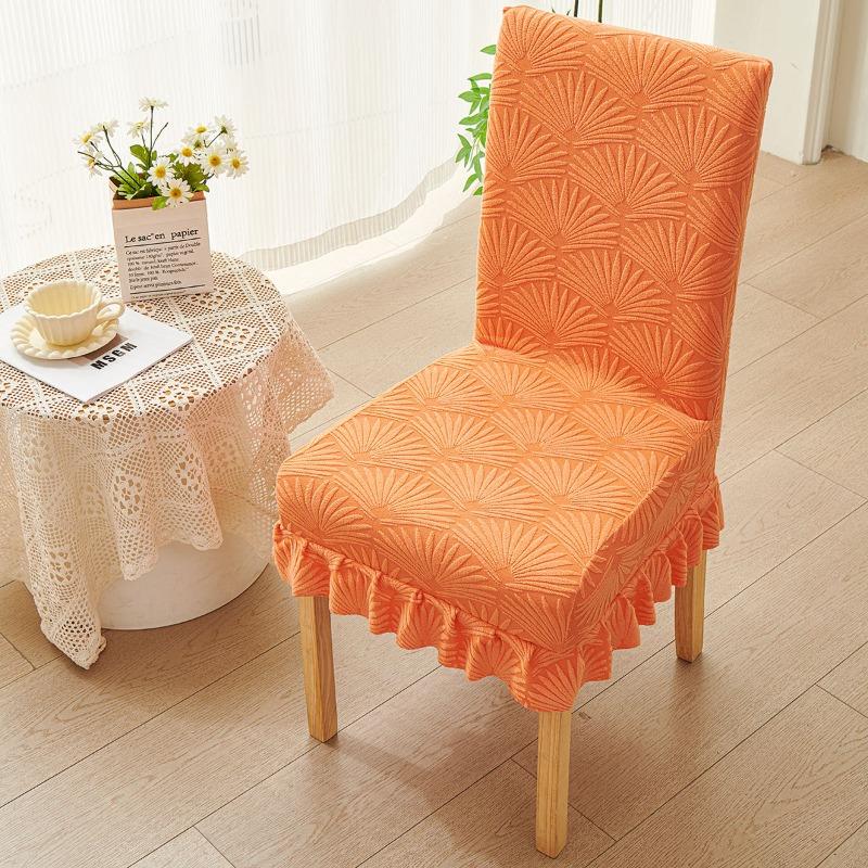 

Еластичний поділ Жакардовий фліс Універсальний Все-в-одному Чохол для обіднього стільця зі спинкою помаранчевий