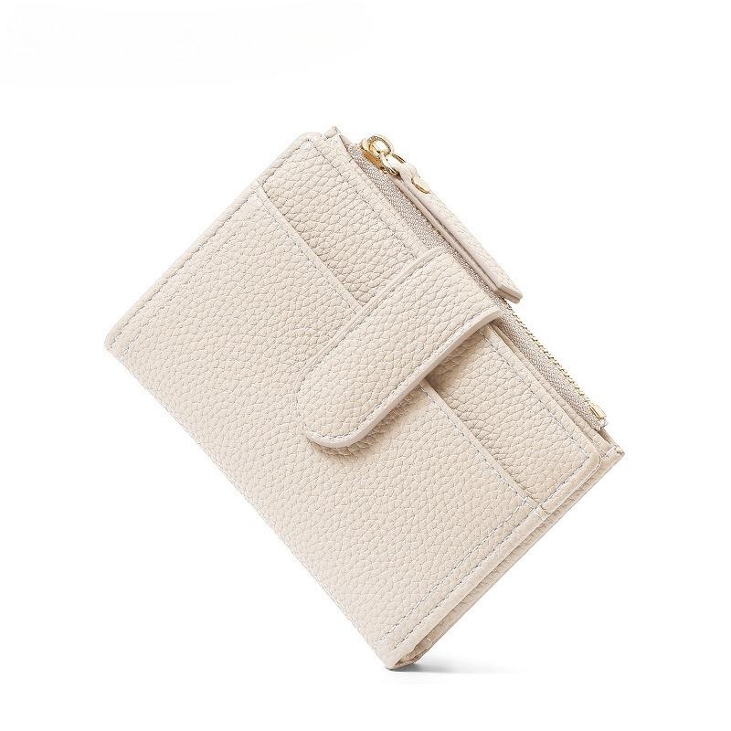 

Stylish Litchi Pattern Simple Women Wallet with High-end Temperament Multi-Function Two Fold Multi Slot Zipper Short Coin Purse