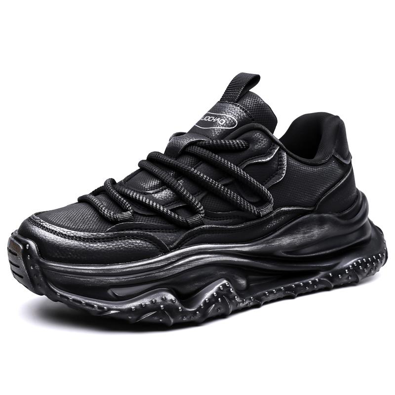

Мужская повседневная спортивная обувь, Модная и персонализированная повседневная обувь, Обувь на толстой подошве со шнуровкой и круглым носком, Мужская обувь для тренировок на открытом воздухе 44 чёрный