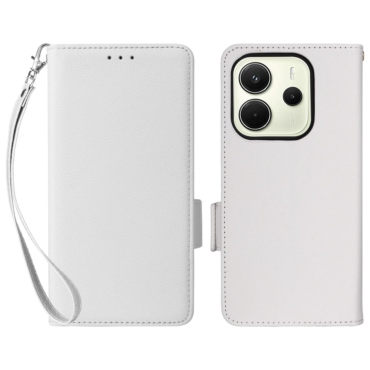 

Для Xiaomi Redmi Note 14 4G (163,25 мм) Чохол з ремінцем на зап ястя Текстура лічі Шкіра PU Гаманець Чохол для телефону G