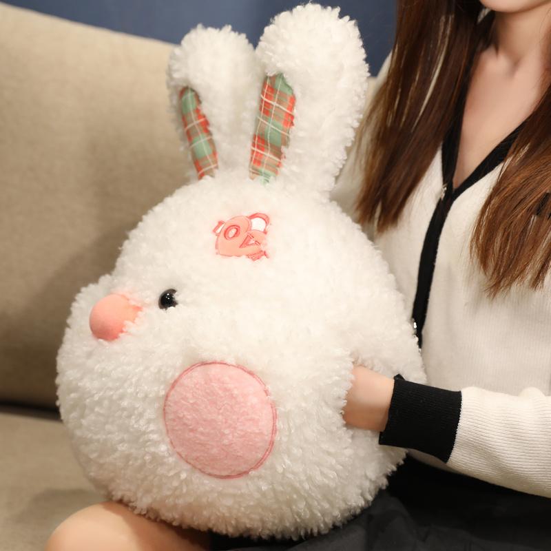 Nic Adorable Fat Rabbit Peluche Toys Fluffy Rabbit Bunny Hand Warmer Pillow Long Plushie Dolls for Girls Baby Appease Birthday Gifts
