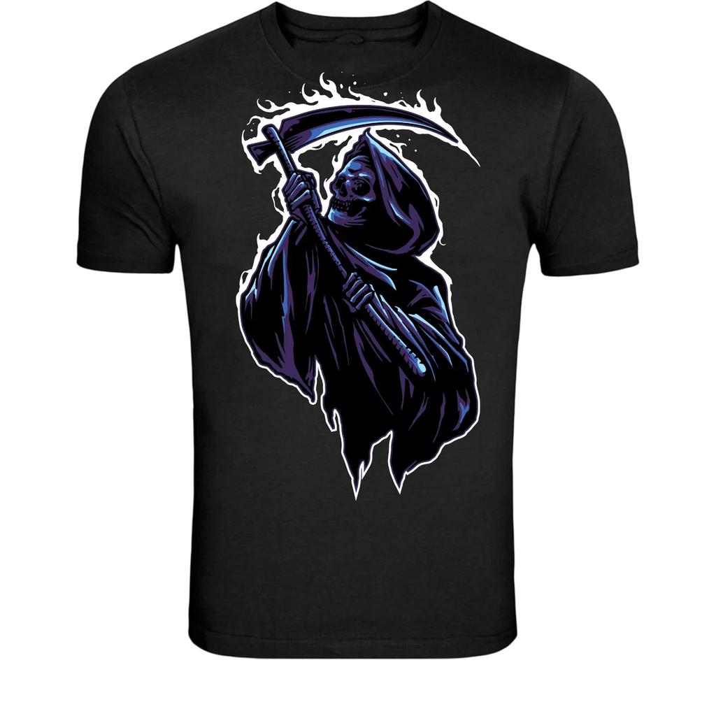 Grim Reaper Scythe T-Shirt - Dark Death Skeleton Gothic Graphic