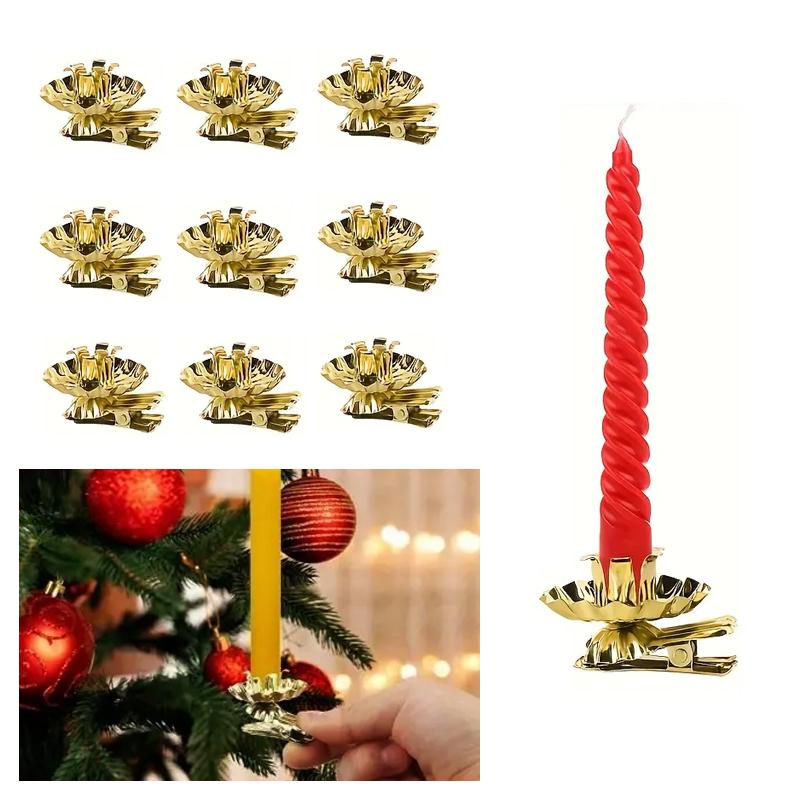 10KS/Sada Dekorativní doplňky Party potřeby Vánoční dekorace Vynikající svícny Elegantní 5x3cm