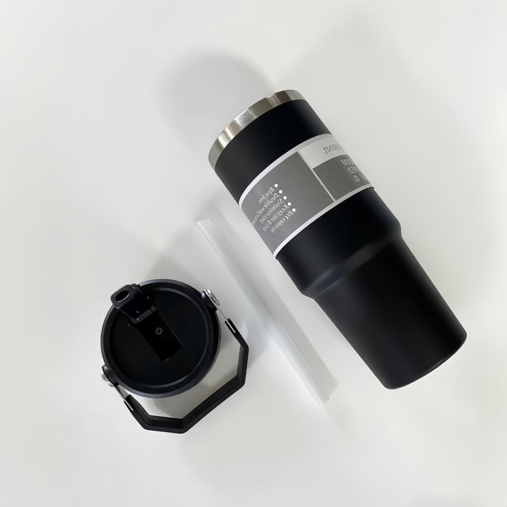 30oz Stainless Steel Vacuum Insulated Water Bottle With Handle Portable Coffee Mug Office Business Style Travel Thermos Bottle