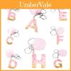 Fashionable Keychain With Plush Ball And English Letters Creative Car Accessory