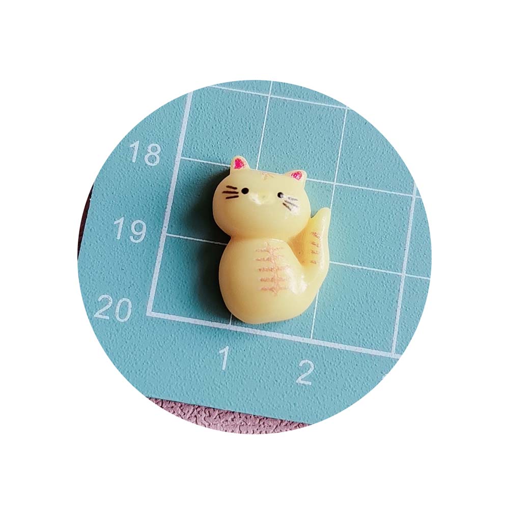 100Pcs Kawaii Cartoon Cat Flatback Resin Cabochons Scrapbooking for Phone Decoration DIY Jewelry Making Accessories