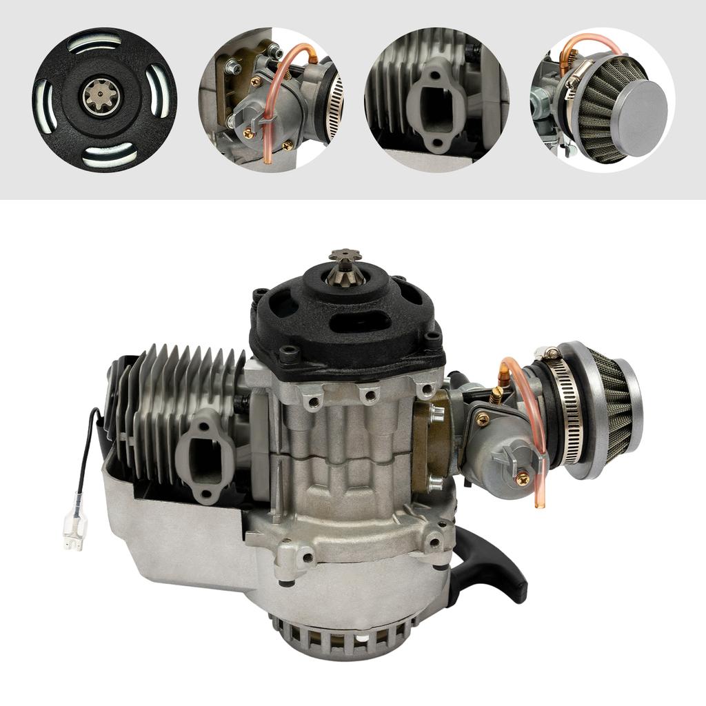 2 Stroke Gas Motor 49cc Mini Motorcycle Engine 12500 Rpm Gasoline Generator 3hp Single Cylinder Dynamo 1.9kw Electronic Ignition