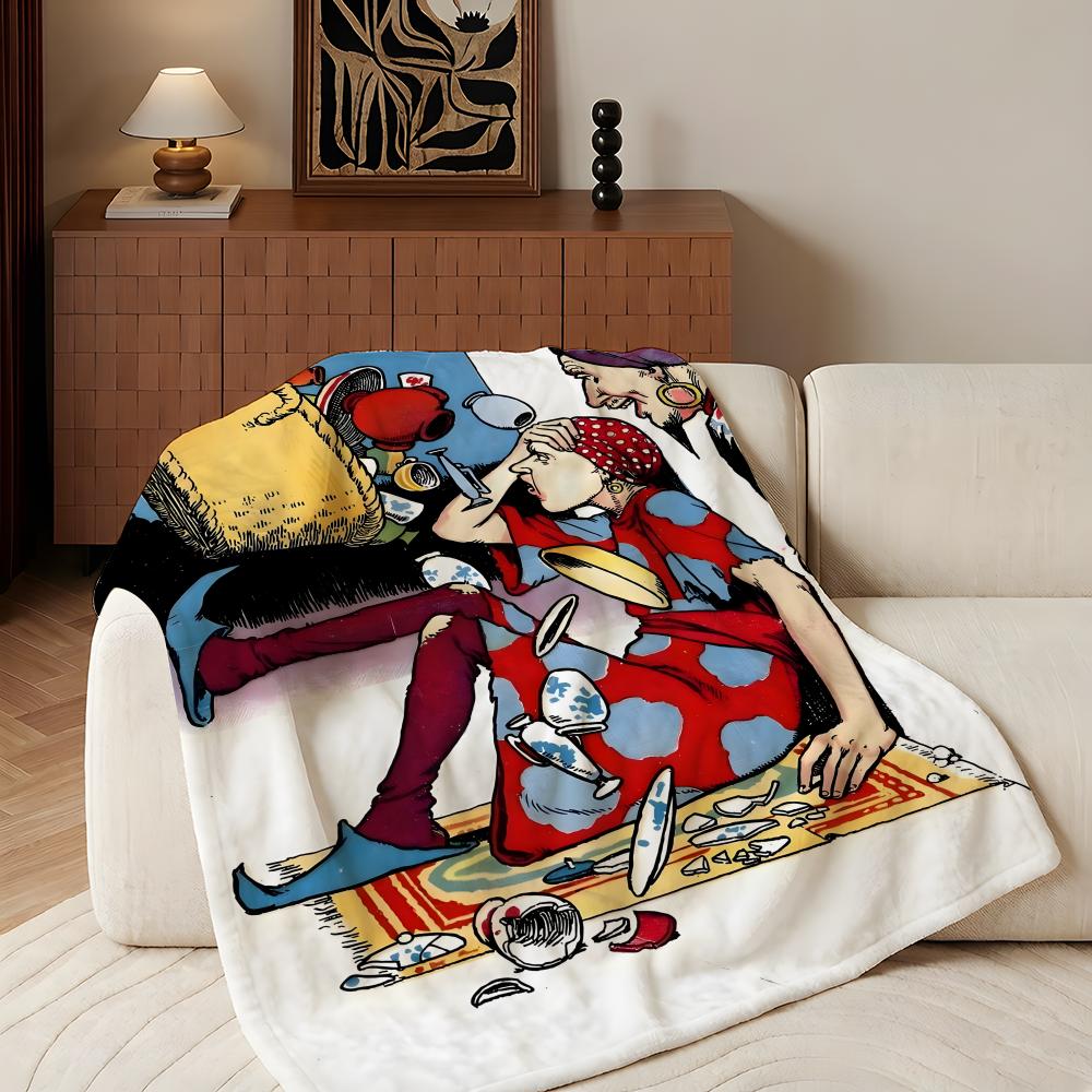 Artist W-William H-Heath R-Robinson Throw Flannel Throw Blanket, Lightweight Cozy, Durable Washable cute Cool