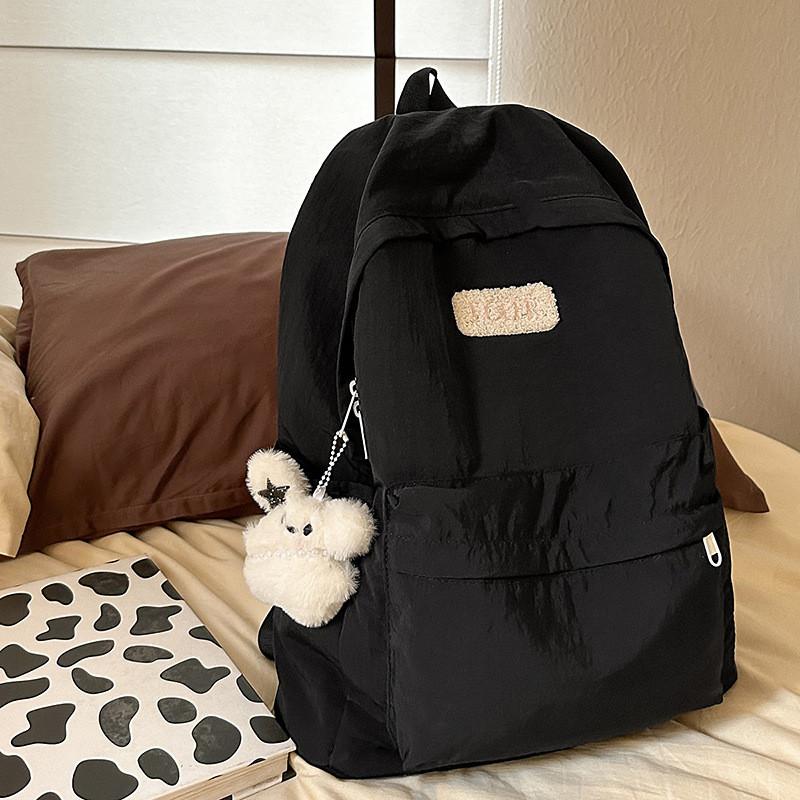 Backpack Color Solid With Padded Straps Letter Print For School Travel Gift
