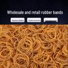 High Elasticity Yellow Kraft Rubber Bands - Disposable Rubber Rings for Office & Leather Cases, Transparent Packaging