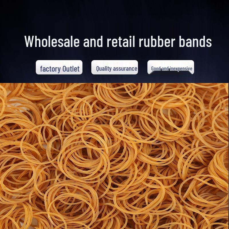 High Elasticity Yellow Kraft Rubber Bands - Disposable Rubber Rings for Office & Leather Cases, Transparent Packaging