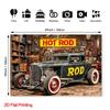 2D Graphic Design 1 Piece of Retro Car Garage Wall Decoration - Nostalgic Vehicle Photography Background