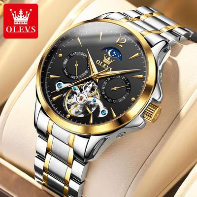 OLEVS Herrenuhr Mechanische Uhr Multifunktions Großes Zifferblatt Herrenuhr Herren
