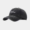 Spring new British retro letter embroidered baseball cap trendy men and women casual washed old soft top cap