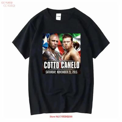 Xl 2015 Miguel Cotto Vs Canelo Boxing Tale Of The Tape T Shirt Vintage Designer Clothes Casual Graphic Versatile