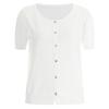 Shop   Women Scoop Neck Puff Sleeve Summer Short Sleeve Knit Cardigan Navy Bom W