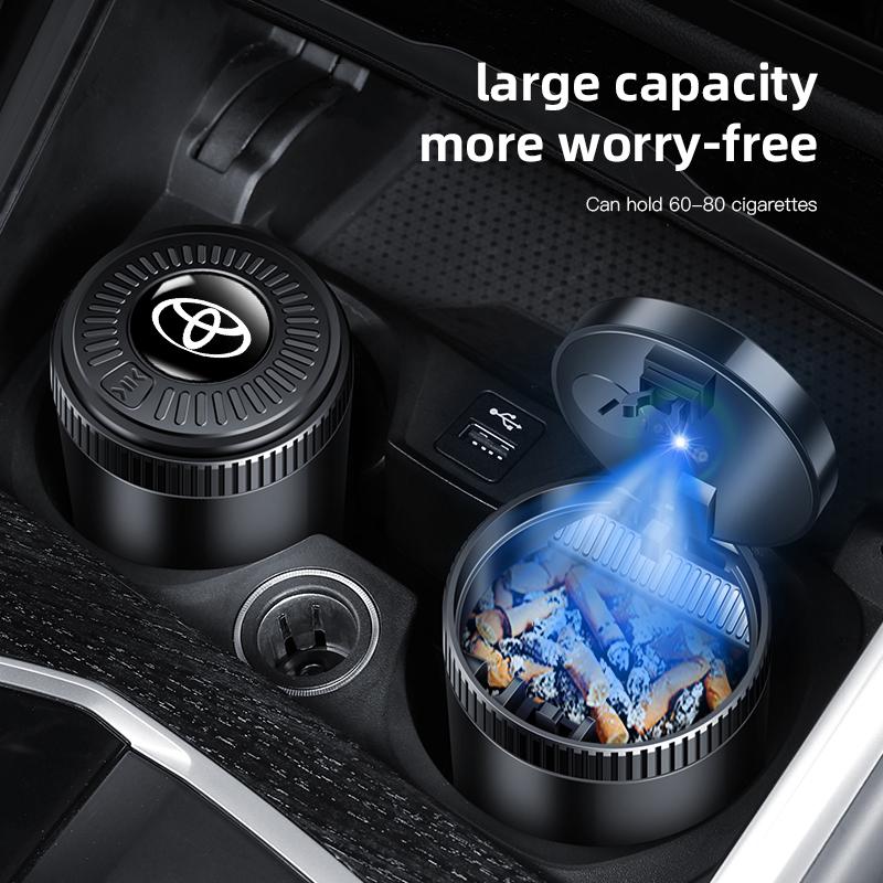 Car Ashtray With LED Light Universal Accessories For Toyota Hilux Corolla RAV4 Camry Highlander Yaris Cross Prado C-HR Sienna FP1