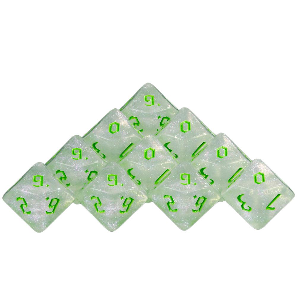 RPG Würfel Set 10 Stück Glitzer 10(0-9) Seitenwürfel-Set für Rollenspiel-Brettspiele Partyzubehör
