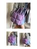 Lightweight, Fashionable Candy-Colored Down Jacket with Quilted Shoulder and Puff Crossbody Bag, Large Capacity, Solid Color
