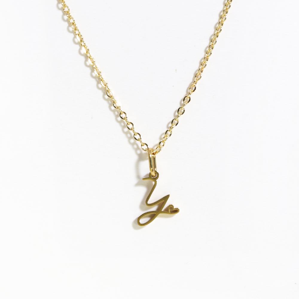 Charms Heart Initial Necklaces for Women,Gold Plated Letter Pendant Necklace, 26 Capital A-Z Stainless Steel Jewelry
