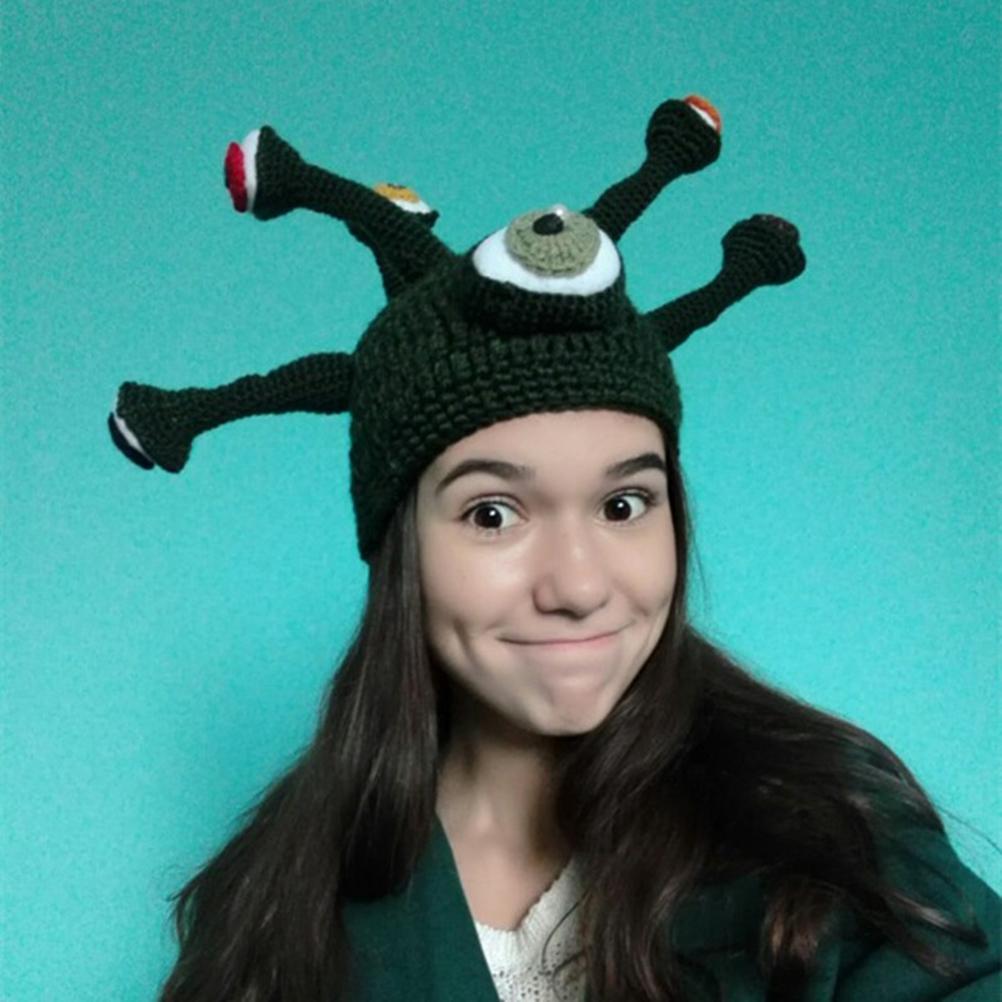 Cthulhu Mythos Monster Hut Winter Strickmützen Lustige Beanie für Damen Herren Geschenk für Weihnachten Geburtstag Valentinstag