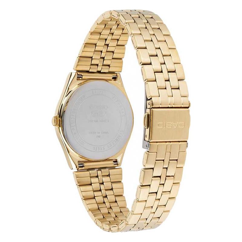 Casio 50 Meters Waterproof Quartz Steel Strap Same Style for Men and Women Gold Dial MTP-B145G-9A