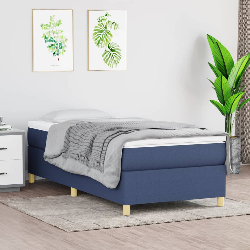 Vidaxl Bed Frame Without Mattress Blue 90X200 Cm Fabric