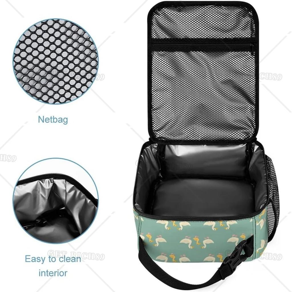 Cute Goose Animal Pattern Lunch Bag for Women Men Boys Girls Insulated Tote Reusable Lunch Box for Work Picnic Travel Office