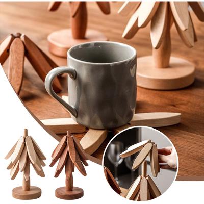Tree Shape Trivet Set ,Wooden Trivets For Hot Dishes Tree Shape Trivet Set For Teapot Hot Pots