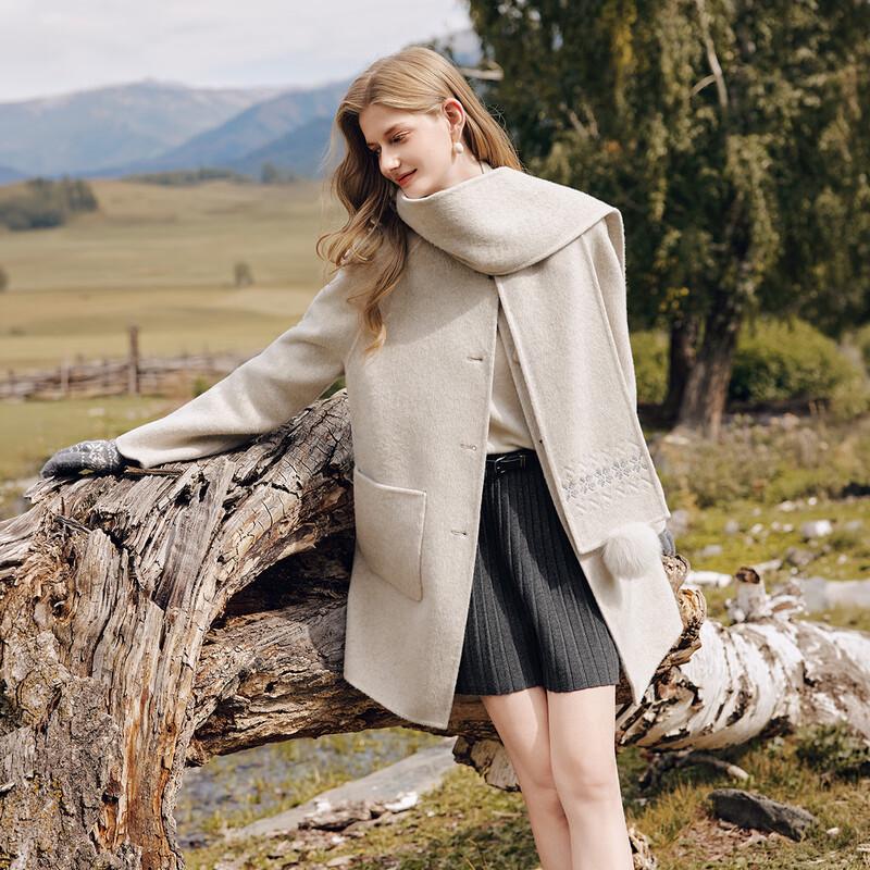 Xiangying 100% Wool Double-Sided Mid-Length Coat