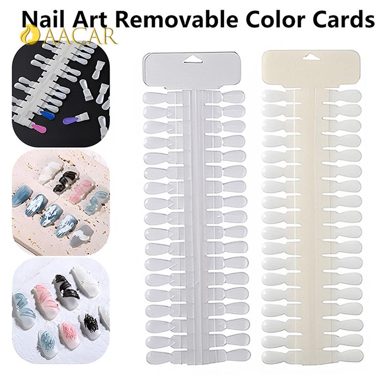 Removable Nail Art Display, Natural Clear Color Card, Teardrop Design, False Nail Tips Rack for Manicure Gel Polish Practice 36P