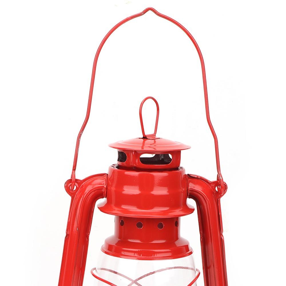 Retro Vintage Kerosene Lamp Windproof Hurricane Lantern Hanging Fuel Lantern  Patio Decoration красный