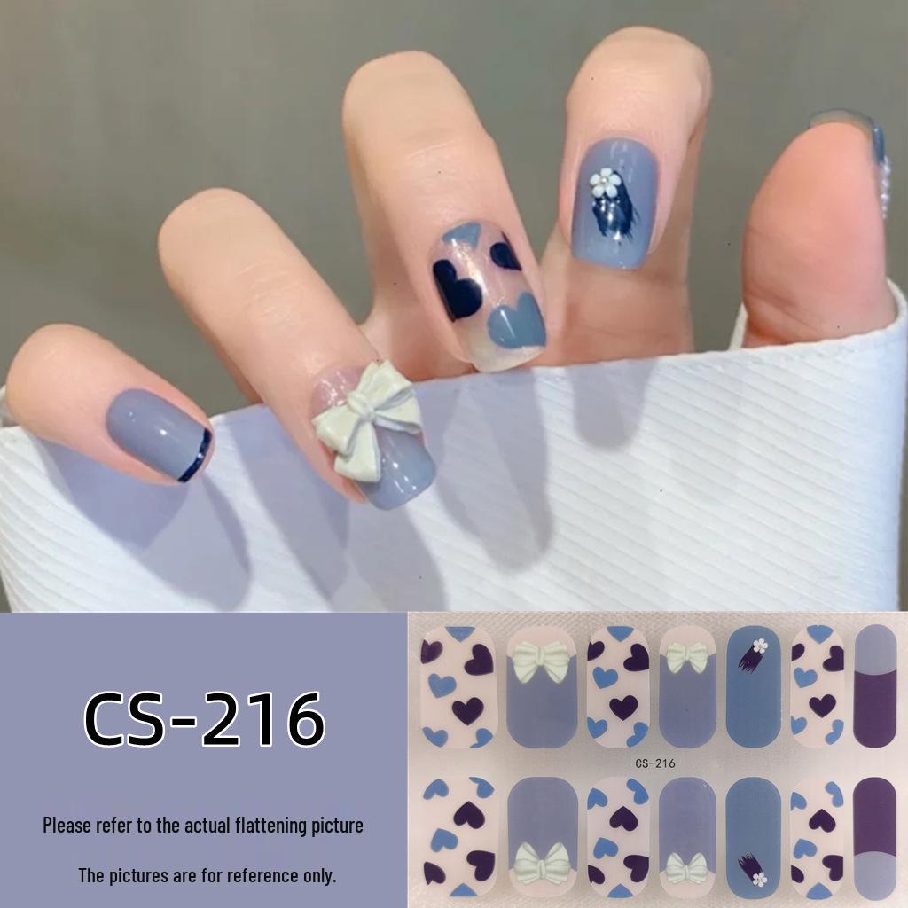Waterproof Long-Lasting No-Bake 3D Gel Nail Stickers - Removable & Wearable Full-Cover Nail Polish Patches for Women