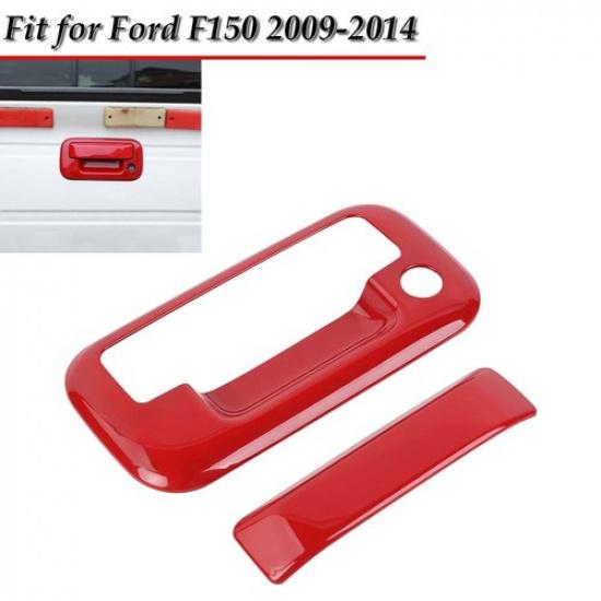 RED For Ford F150 Raptor 04-14 Rear Door Tailgate Handle PANEL COVER DECOR BEZEL