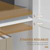 Armadio Dispensa da Cucina con 2 Ante e 2 Ripiani Regolabili 90 x 39,5 x 88 cm