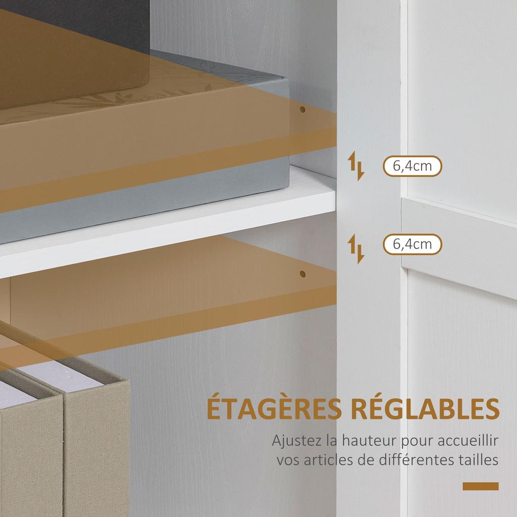 Armadio Dispensa da Cucina con 2 Ante e 2 Ripiani Regolabili 90 x 39,5 x 88 cm